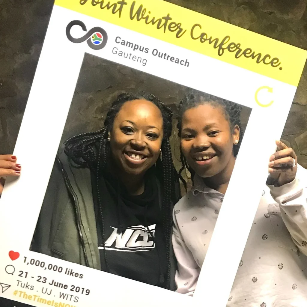 Samantha roberts and Nomcebo when they first met in South Africa