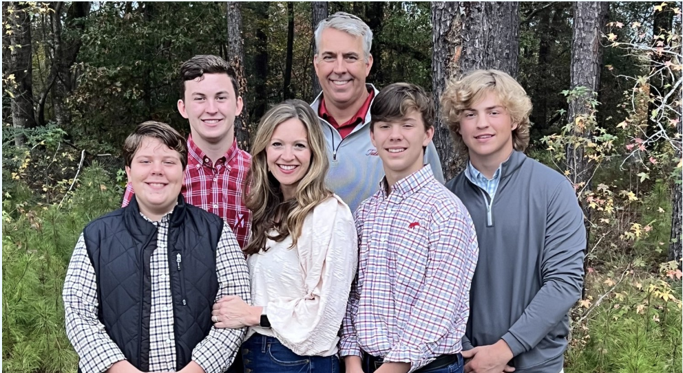 Seth Terrell with his wife and four sons.